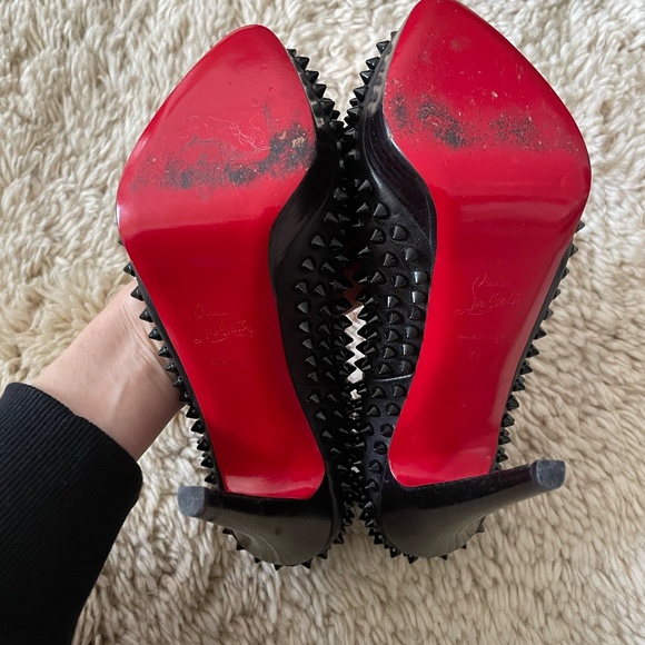 Christian Louboutin Black on Black Spike Heels - Picture 8 of 8